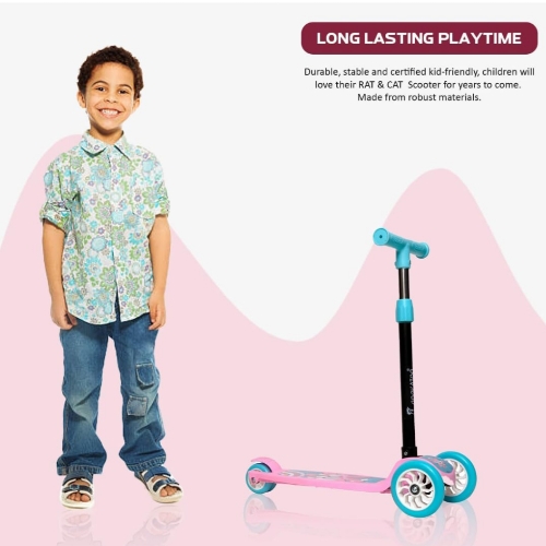 Rat&amp;Cat Series KS01, Kick Scooter for Kids 3 to 10 Years Boys &amp; Girls, Kick Scooter with PVC Wheels,Kids Scooter