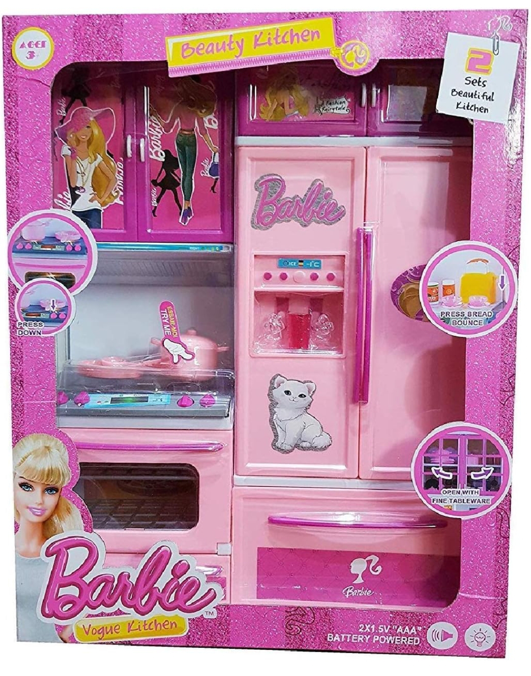 Mahi Enterprise? Morden Kitchen Set with Light and Sound from SWL Toy Kitchen Set for Girls | Pretend Kitchen Toys (Colour and Model May Vary) (2 compartments)