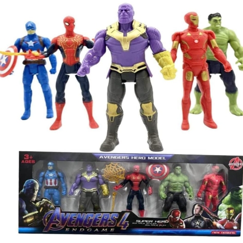 Oh Zone Gallery Toy Twist and Move Marvels Super Hero Characters Action Figure Play Set : Captain America, Hulk, Thor, Iron Girl and Boy Man (Multicolor) (Set of 5)
