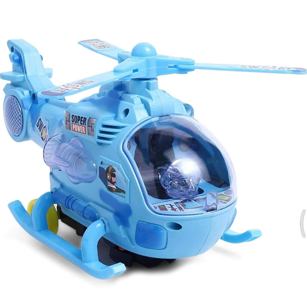 Musical Helicopter Sound Toy for Kids with Colorful Lights - Pack of 1, Blue