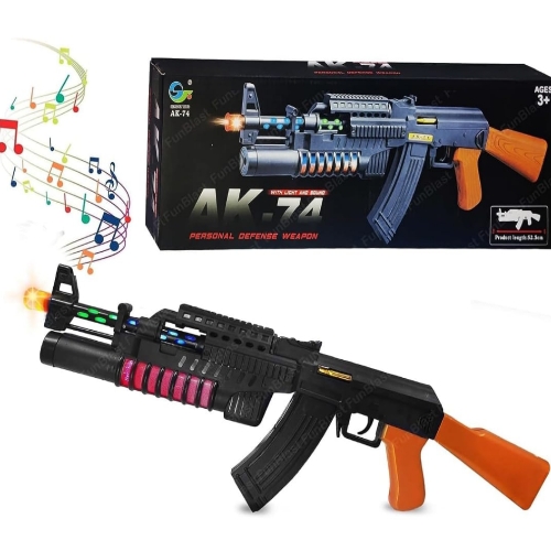 Assault Rifle Toy Gun - Electric Gun Toy with Flash Light and Sound, B/O Toy Gun for Kids with Music, Lights and Laser Light for Kids, Light and Sound Gun Toy for 3+ Years Old Kids