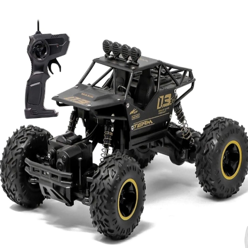 Remote Control Plastic Racing Car, Rock Crawler 4 Wheel Drive Metal Alloy Body Remote Control Rock Climber High Speed Monster Car (Assorted Colour)